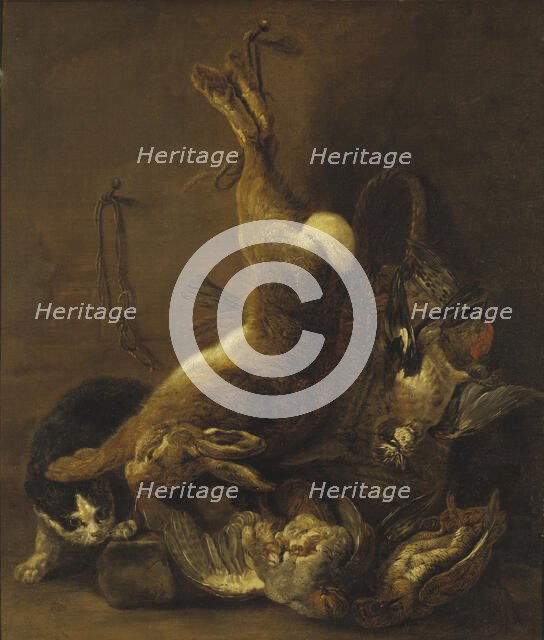 Cat and Still Life with Game, 17th century. Creator: Jan Fyt.