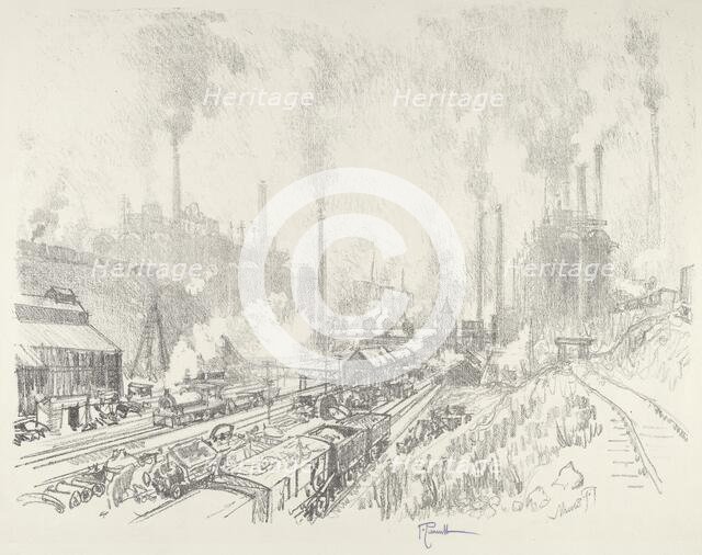 In the Land of Iron and Steel, 1916. Creator: Joseph Pennell.