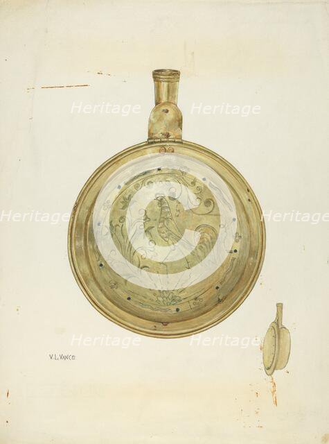 Bed Warming Pan, c. 1941. Creator: V. L. Vance.