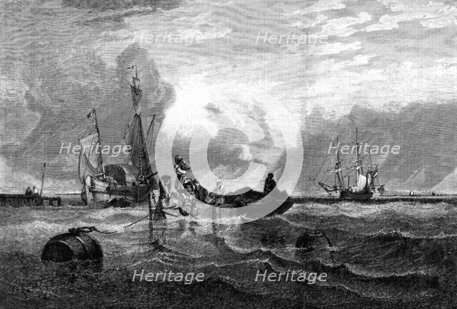 "Passage Boat on the Scheldt", from the picture by C. Stanfield in the Sheepshanks Collection, 1880. Creator: Unknown.