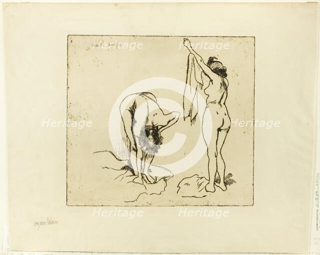 Two Women Drying Themselves, 1896. Creator: Suzanne Valadon.