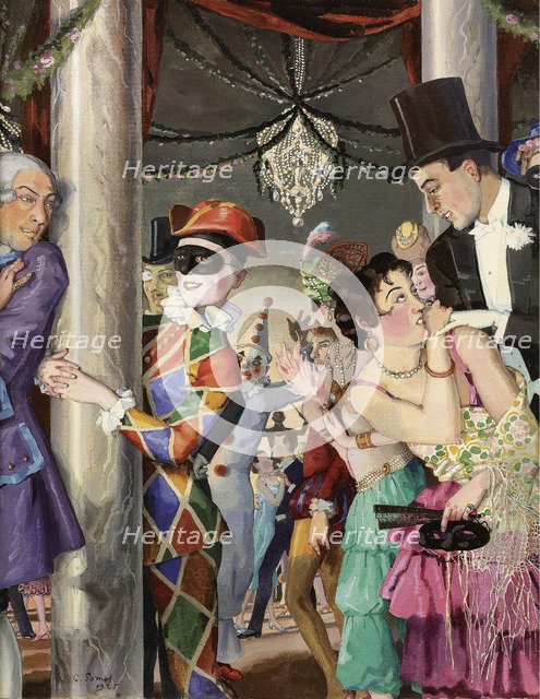 Masquerade, 1924. Artist: Somov, Konstantin Andreyevich (1869-1939)