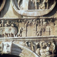 Depiction of the siege of Verona on the Arch of Constantine, 4th century BC. Artist: Unknown