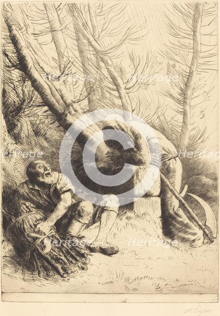 Death and the Woodcutter, 4th plate (La mort et le bucheron). Creator: Alphonse Legros.
