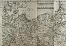 Map of the Baltic Sea coast, Prussia and Poland - Detail, 1765. War from 1755 to 1763. Creator: Jean de Beaurain.