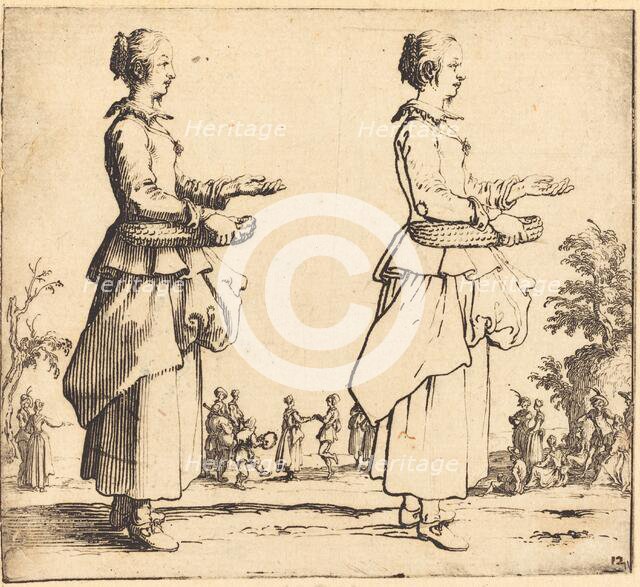 Peasant Woman with Basket, in Profile, Facing Right, 1617 and 1621. Creator: Jacques Callot.