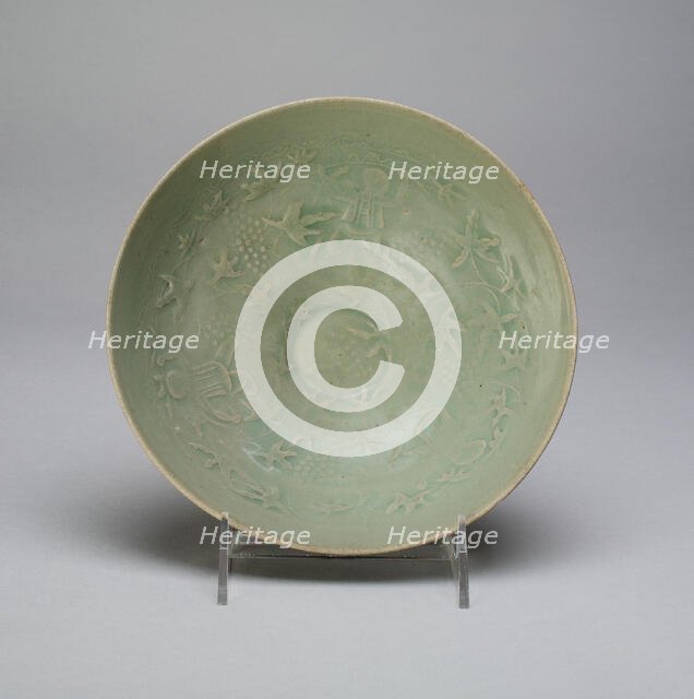 Bowl with Chidren Playing amid Hibiscus and Grapes, Korea, Goryeo dynasty, mid/late 12th century. Creator: Unknown.