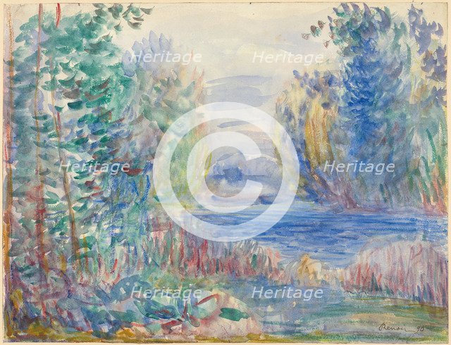 River Landscape, 1890. Artist: Renoir, Pierre Auguste (1841-1919)