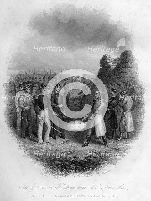 The Governor of Kinburn surrendering to the allies, Crimean War, 17 October 1855, (1857). Artist: G Greatbach
