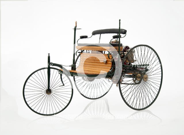 1885 Benz 3 wheeler scale model. Creator: Unknown.