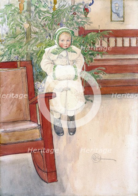 Girl and rocking chair, 1907. Artist: Larsson, Carl (1853-1919)