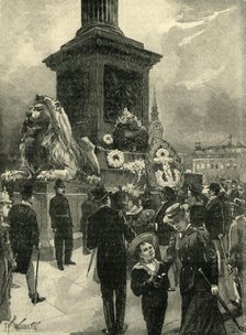 'Nelson Day: Scene in Trafalgar Square, London', 1895, (c1900). Creator: Unknown.