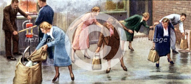 Air Raid Precautions, cigarette card, British, 1938. Artist: Unknown