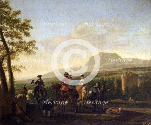 'Falconry', 17th century.  Artist: Gerrit Berckheyde