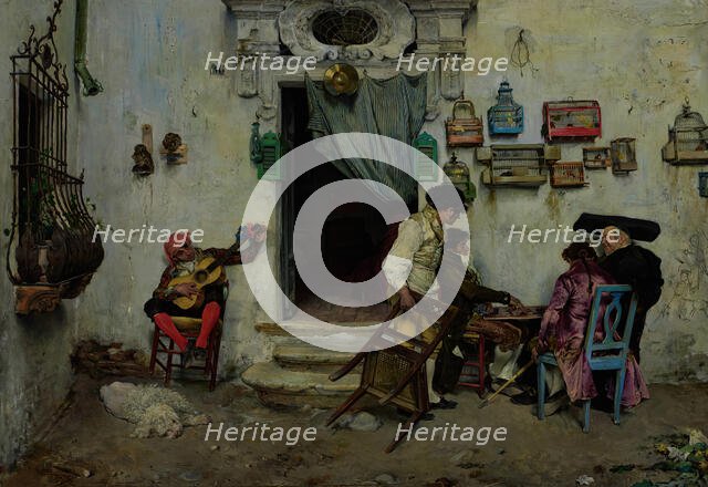 Figaro's Shop, 1875. Creator: Jose Jimenez Aranda.