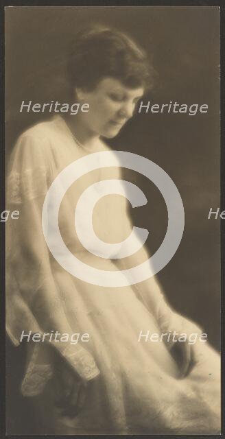 Portrait of a Woman in White Dress with Lace, 1907-1943. Creator: Louis Fleckenstein.