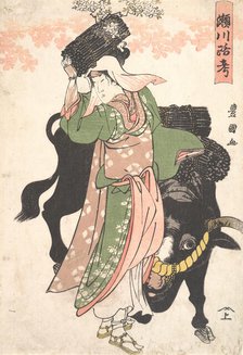 The Actor Segawa Roko as the Woodseller Ohara Leading an Ox, ca. 1810. Creator: Utagawa Toyokuni I.