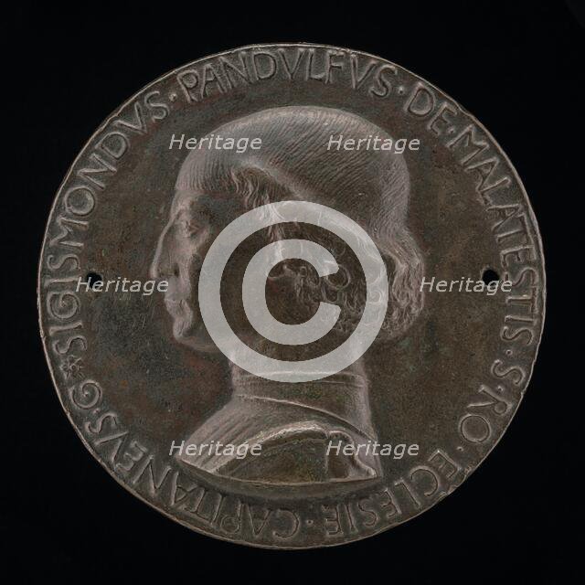 Sigismondo Pandolfo Malatesta, 1417-1468, Lord of Rimini and Fano [obverse], 1446. Creator: Matteo di Andrea de Pasti.