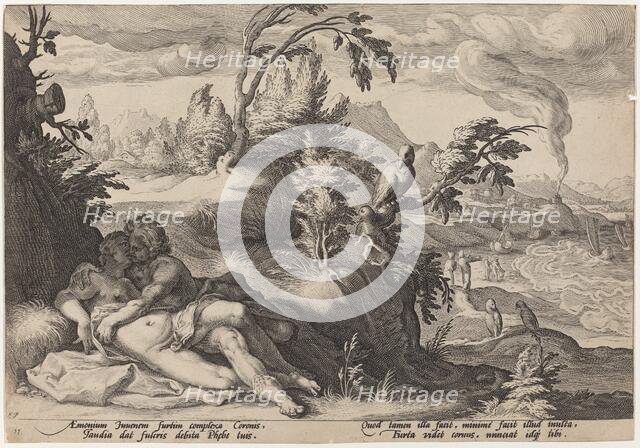 Apollo and Coronis, 1589. Creator: Goltzius, Workshop of Hendrick, after Hendrick Gol.