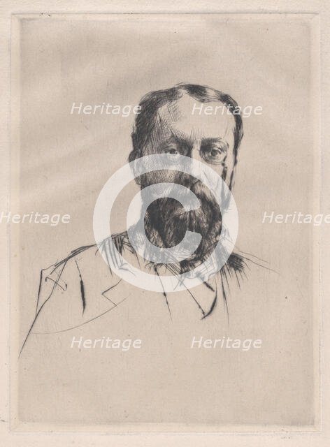 Portrait of an unknown man, late 19th century. Creator: Marcellin-Gilbert Desboutin.