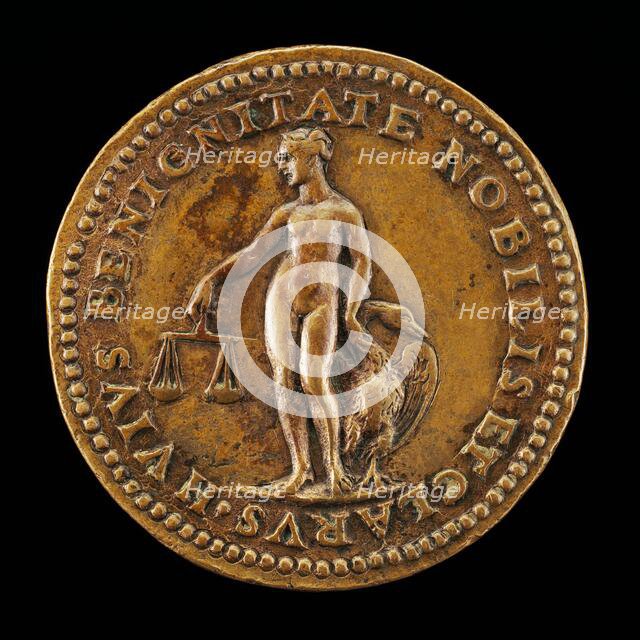 Figure Holding Scales and Swan [reverse], 1570. Creator: Domenico Poggini.