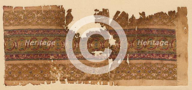 Tiraz with guilloche bands, 1100s. Creator: Unknown.