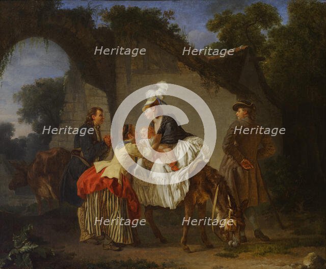 Farewell To The Wet Nurse, 1776-77. Creator: Etienne Aubry.