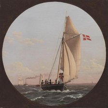 Sailing from Copenhagen to Charlottenlund, 1824. Creator: CW Eckersberg.