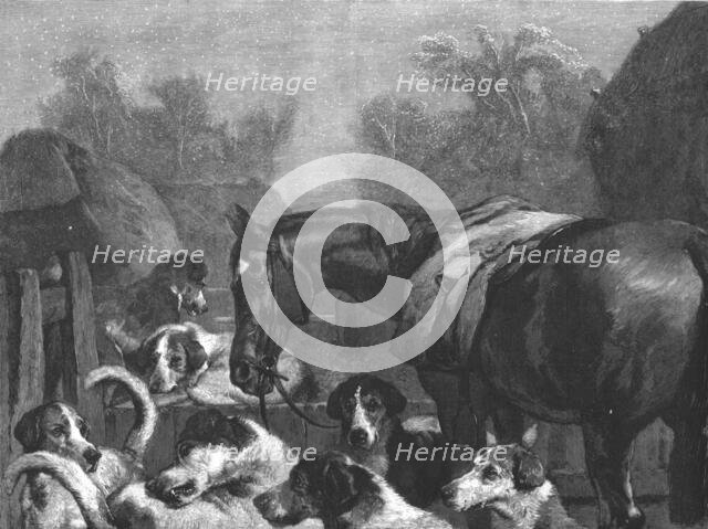 ''"Hunter and Hounds" after Sir Edwin Landseer, R.A. Creator: Unknown.