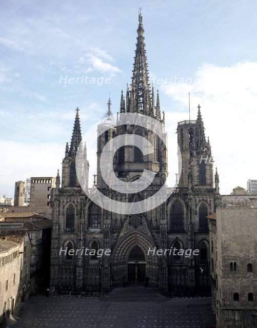 Façade of the cathedral, begun in 1298, between 1317 and 1338 the works were managed by Jaume Fer…