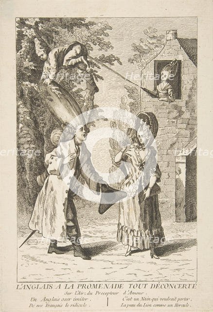 L'Anglais a la Promenade Tout Déconcerté, 1720-75. Creator: Unknown.
