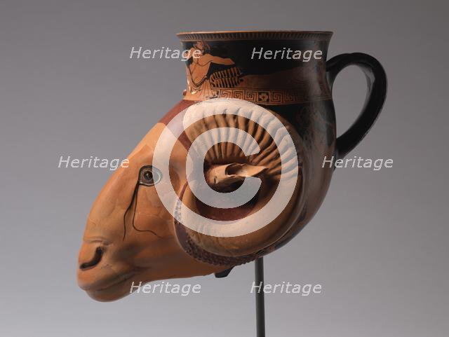 Ram-Head Rhyton, c. 480-470 BC. Creator: Brygos Painter (Greek).