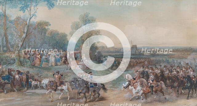 Camp de Compiègne, 1698, ca. 1860. Creator: Eugene Louis Lami.