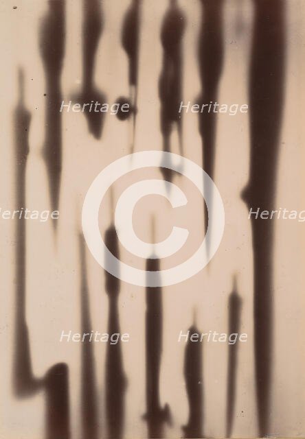 [X-Ray of a Box Compasses and Drawing Tools], 1896. Creator: Henri van Heurck.