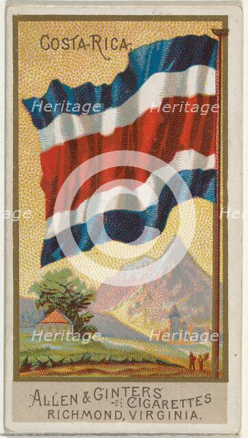 Costa Rica, from Flags of All Nations, Series 2 (N10) for Allen & Ginter Cigarettes Brands..., 1890. Creator: Allen & Ginter.