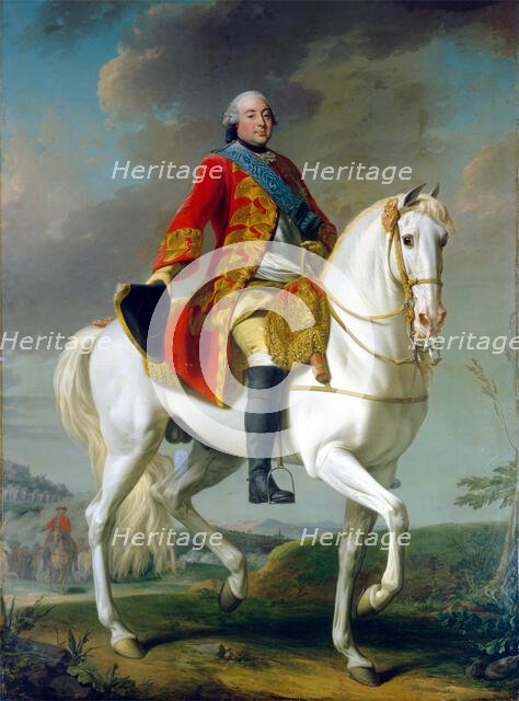 Louis-Philippe, Duc d'Orleans, Saluting his Army on the Battlefield, 1757. Creator: Alexander Roslin.