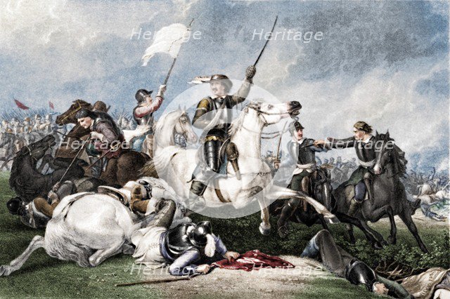 'Cromwell at the Battle of Marston Moor', 1886. Artist: John J Crew.