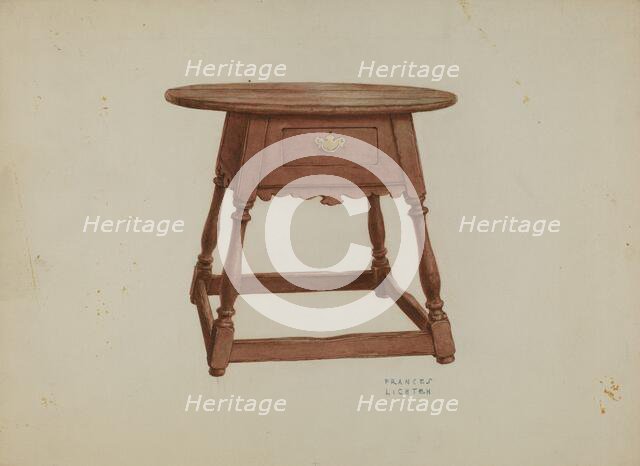 Pa. German Table, c. 1938. Creator: Frances Lichten.