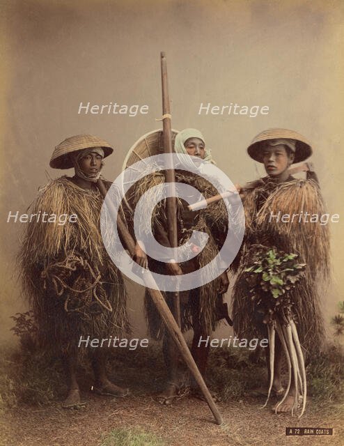 Straw Rain Coats, 1870s-1890s. Creator: Kusakabe Kimbei.
