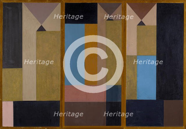 Triptych. Vertical-Horizontal Composition with Reciprocal Triangles, c1918. Creator: Taeuber-Arp, Sophie (1889-1943).