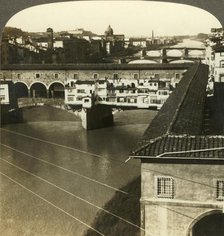 'Ponte Vechio and westward sweep of the river Arno, at Florence, Italy', c1909. Creator: Unknown.