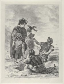 Hamlet and Horatio before The Gravediggers, 1843., 1843. Creator: Eugene Delacroix.