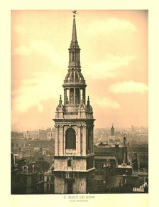 'St Mary-Le-Bow, The Steeple', mid-late 19th century. Creator: Unknown.