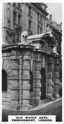 Old Water Gate, Embankment, London, c1920s. Artist: Unknown