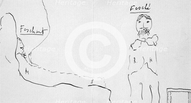 'Self Portrait with Reynaldo Hahn', c1891-1922. Artist: Marcel Proust