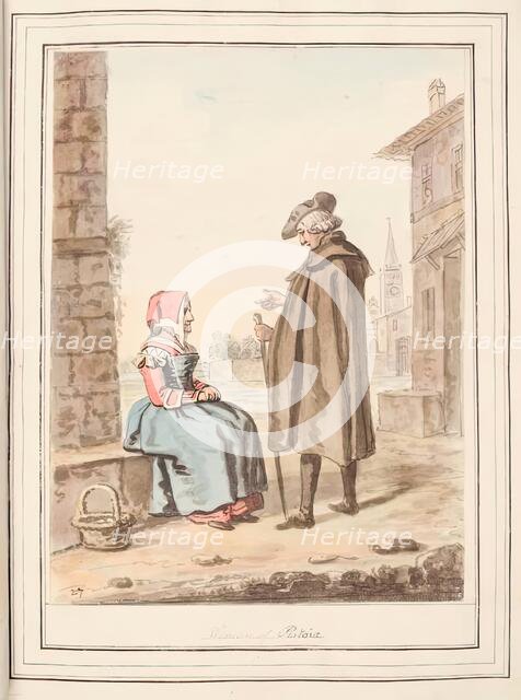 Woman of Pistoia, leaf from 'A Collection of Dresses by David Allan Mostly from Nature', 1776. Creator: David Allan.