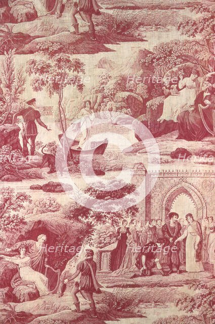 The Lady of the Lake (Furnishing Fabric), Mulhouse, c. 1820. Creator: Unknown.