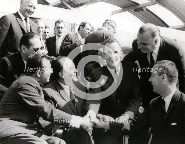 Gemini 4 Astronauts meet Yuri Gagarin, Paris, France, 1965. Creator: NASA.