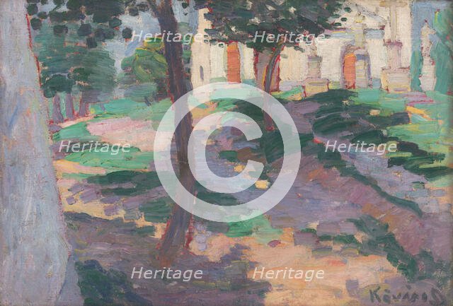 By the church, 1912. Creator: Konstantín Kövári-Kacmarik.