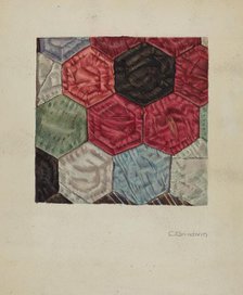 Quilt (detail) - "Honeycomb Pattern", c. 1937. Creator: Mrs. Goodwin.